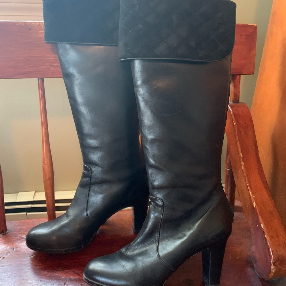 Ralph Lauren Quilted Leather / Suede Boots